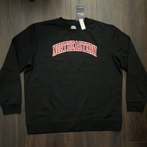 Fanatics - Northeastern Black with Red/White Logo Crewneck, Size: XXL